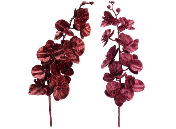 Orkidé burgunder m/glitter 98cm 2ass 