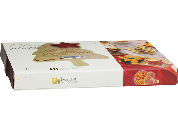 Ostefat juletre brett skål og kniv 2ass Brett: 30x20cm Kniv: 14,5cm Skål: 9,5cm 