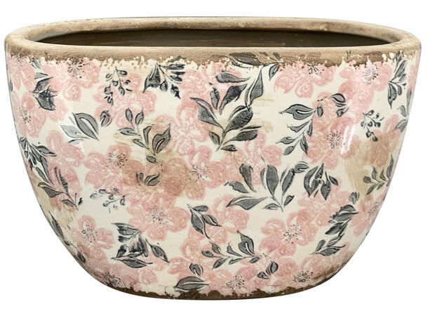 Potte blomstret keramikk 23x12,5x13,5cm Forpakning: 4 stk 