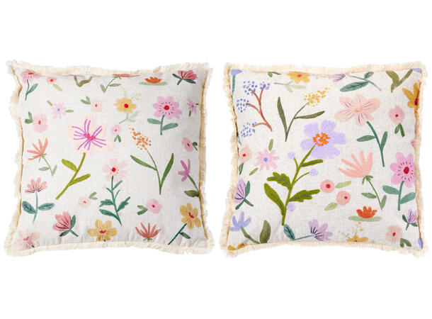 Pute blomstret m/fyll 45x45cm Polyester. Dusker 