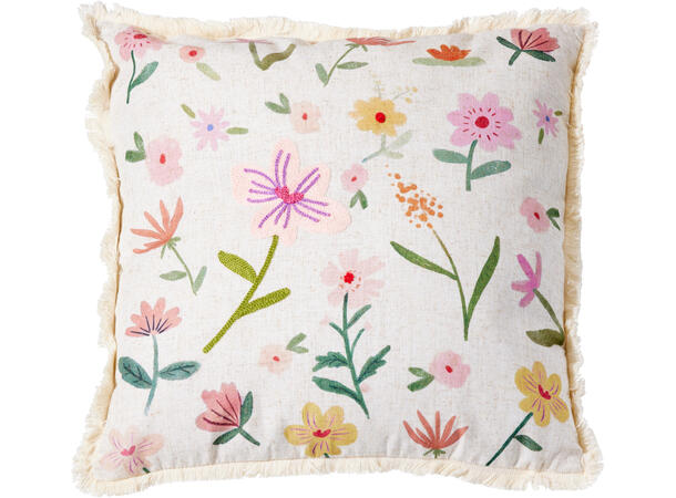Pute blomstret m/fyll 45x45cm Polyester. Dusker 