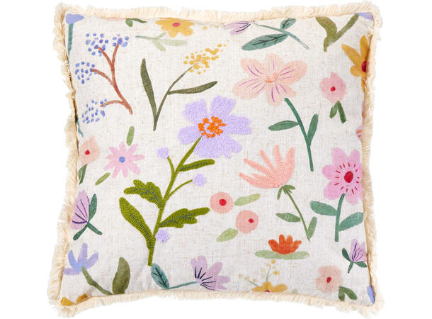 Pute blomstret m/fyll 45x45cm Polyester. Dusker 