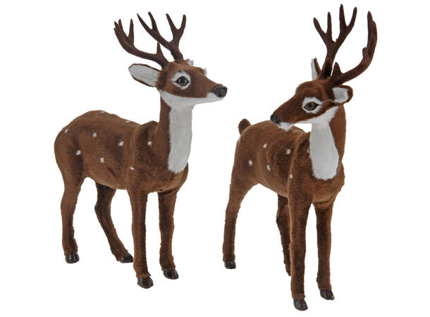 Reinsdyr brun m/hvit 23,5x6x26,5cm 2ass 