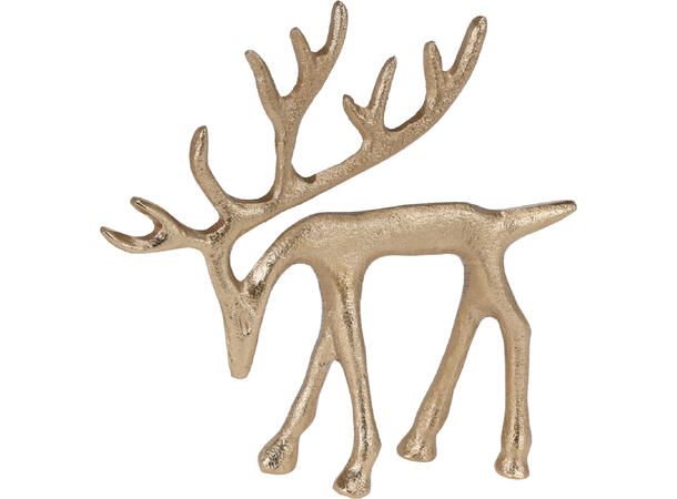Reinsdyr gull metall 15,5x16cm 2ass Forpakning: 12stk 