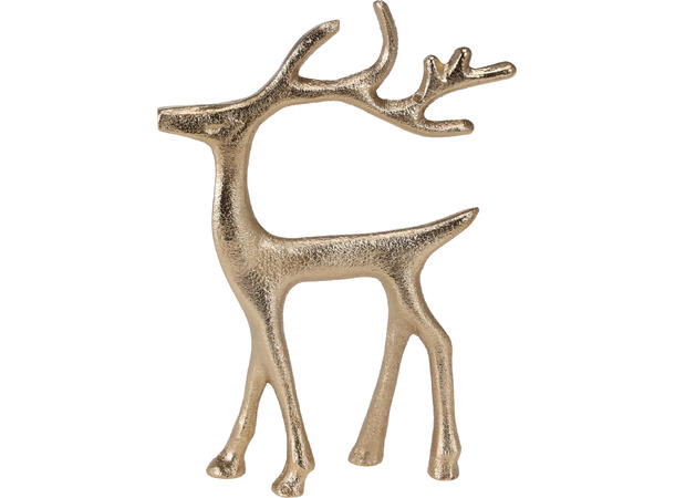 Reinsdyr gull metall 15,5x16cm 2ass Forpakning: 12stk 