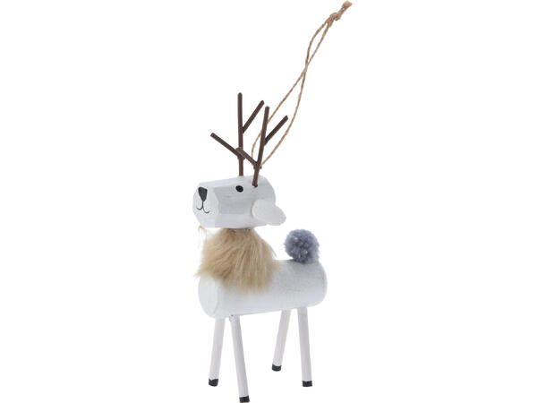 Reinsdyr henge tre m/pels 14cm 8ass Display 16stk 