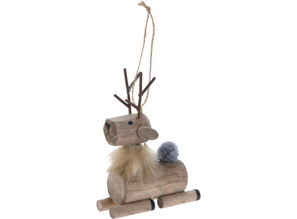 Reinsdyr henge tre m/pels 14cm 8ass Display 16stk 