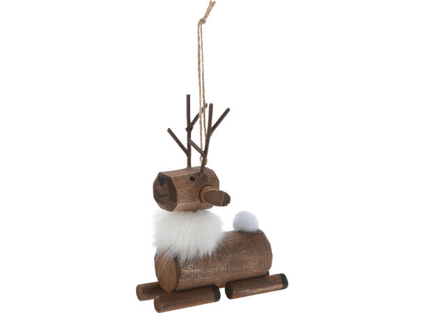 Reinsdyr henge tre m/pels 14cm 8ass Display 16stk 