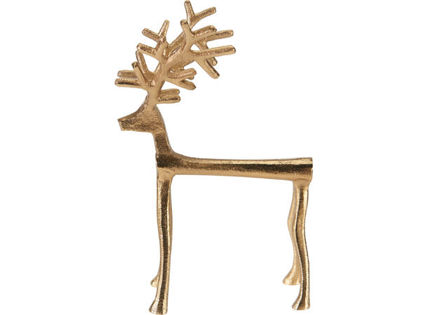 Reinsdyr stående aluminium gull 26cm 
