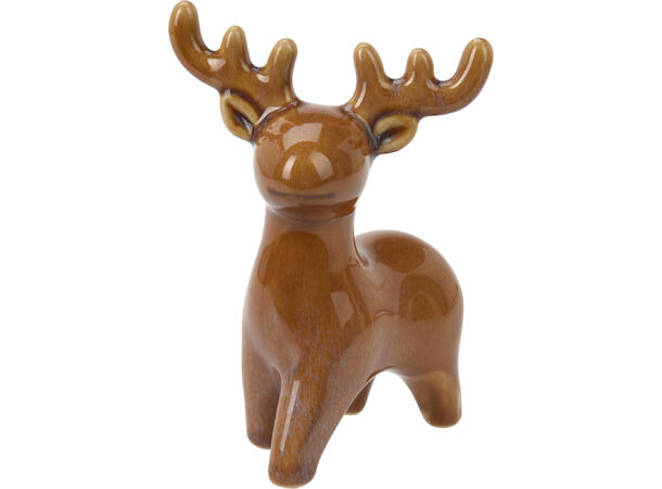 Reinsdyr stående keramikk h:14,5cm 3ass 