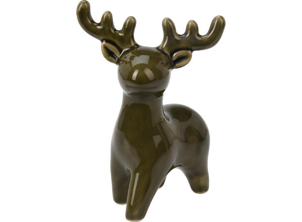 Reinsdyr stående keramikk h:14,5cm 3ass 