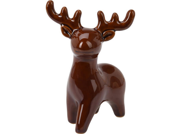 Reinsdyr stående keramikk h:14,5cm 3ass 