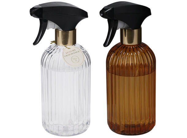 Romspray 500ml Brun Beige 7,5x19cm 2ass Duft: Hvit te Rose PET-flaske 