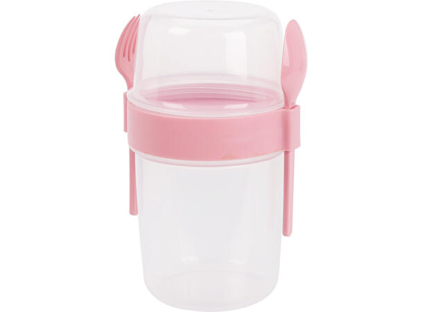 Salatbeger boks 1,1L 18cm m/bestikk 4ass Display 12stk 