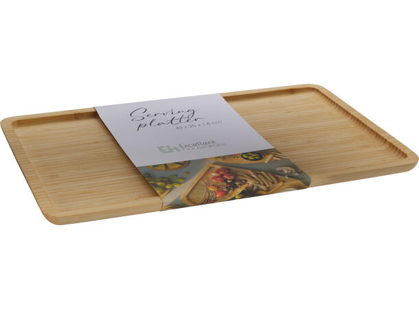 Serveringsbrett i bambus 43x25x1,8 cm Vekt: 700 gram 