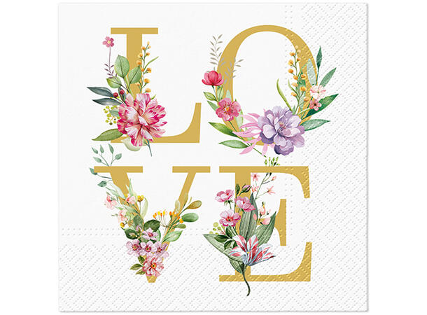 Serviett Love Power Lunsjserviett 20 stk 3-lags 33x33cm 