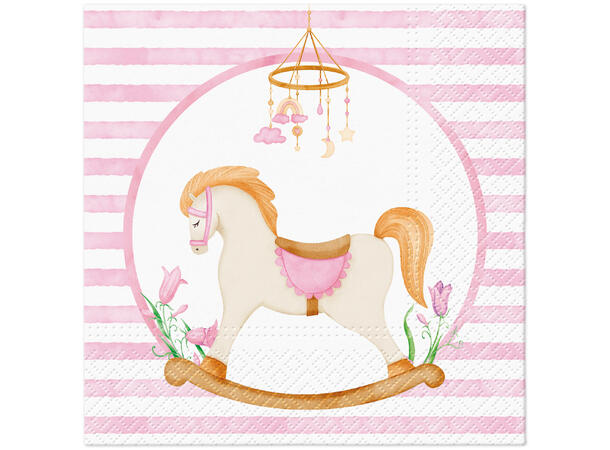 Serviett Rosa Baby drøm Lunsjserviett 20 stk 3-lags 33x33cm 