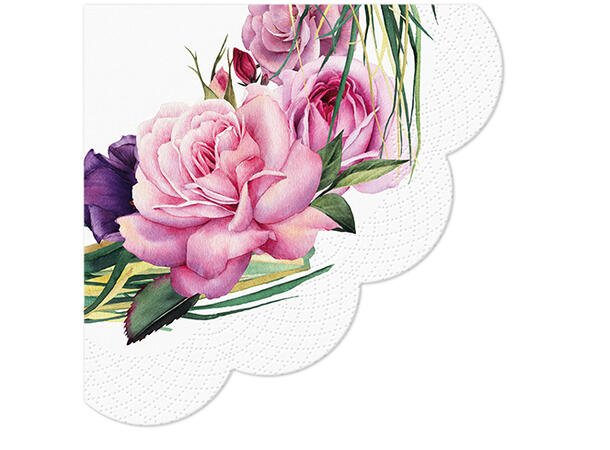 Serviett rund Gorgeous Wreath Rund 12 stk 3-lags Dia:32cm 
