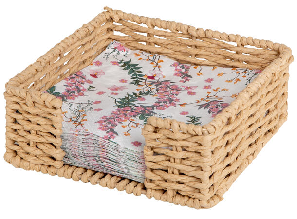 Serviettholder flettet 19x19x7cm 