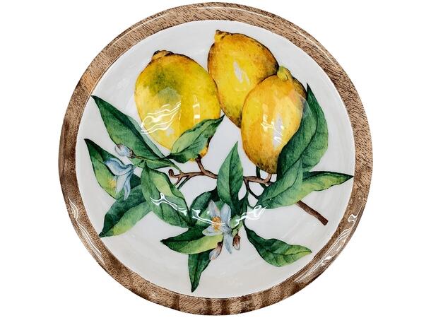 Skål Sitron mangotre 18x18x7cm Forpk 4stk 