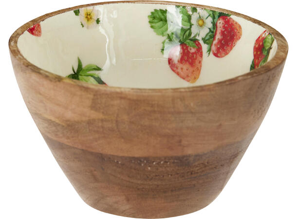 Skål mangotre 13cm 3ass Jordbær, sitron, appelsin 