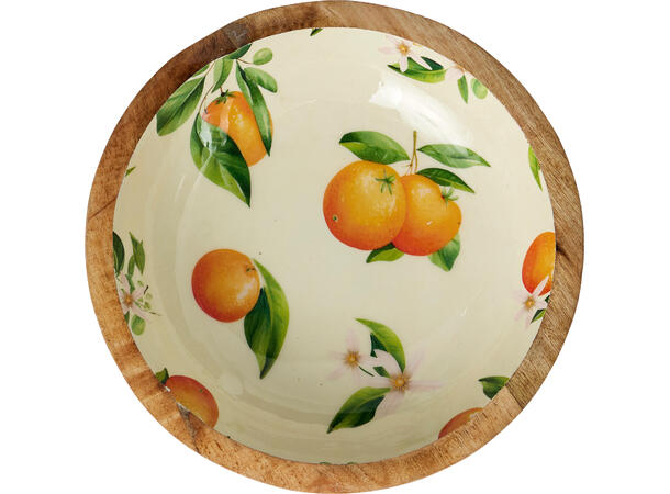 Skål mangotre 13cm 3ass Jordbær, sitron, appelsin 