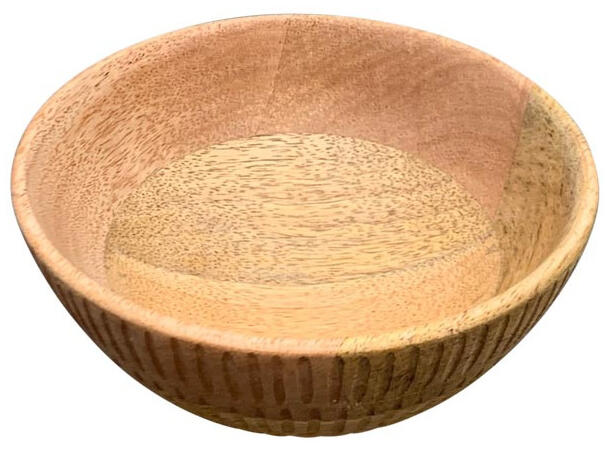 Skål stripet mangotre 15x15x6cm 