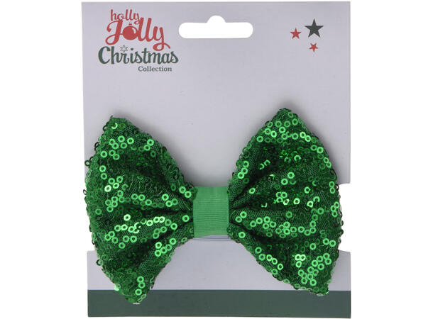 Sløyfe Jul paljetter 11,5x8,5cm 4ass Polyester 