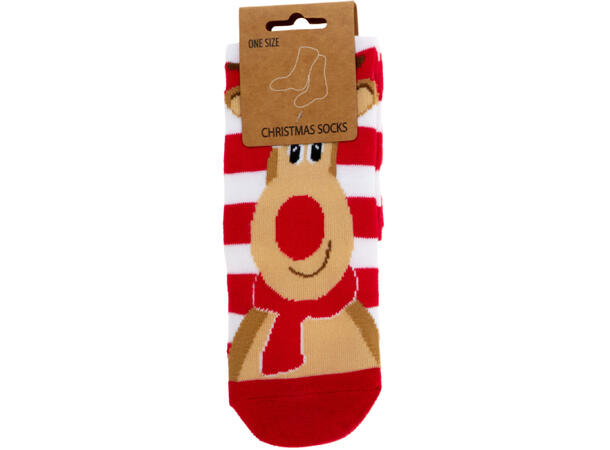 Sokk julemotiv 32x8cm 8ass design Display: 48 par 100% Polyester One size 