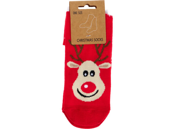 Sokk julemotiv 32x8cm 8ass design Display: 48 par 100% Polyester One size 