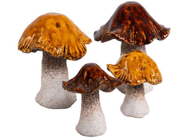 Sopp dekor brun/oker ker. 5,5x6,6cm 2ass 
