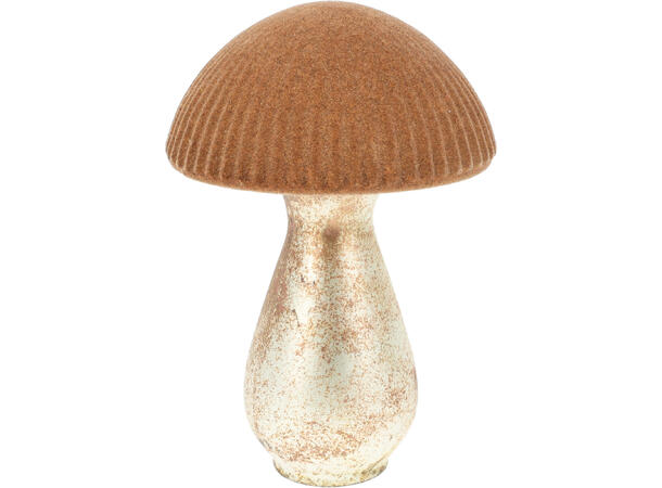 Sopp glass rust velurstoff 14x21cm 