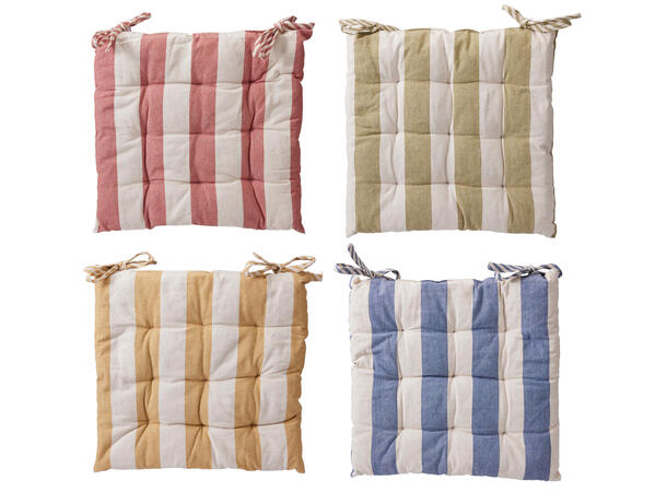 Stolpute stripet bomull 40x40x4cm 4ass 