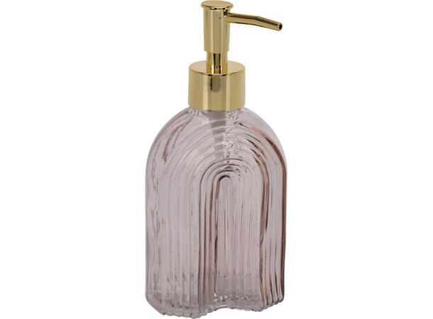Såpedispenser glass 19cm beige,brun 2ass 