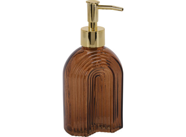 Såpedispenser glass 19cm beige,brun 2ass 