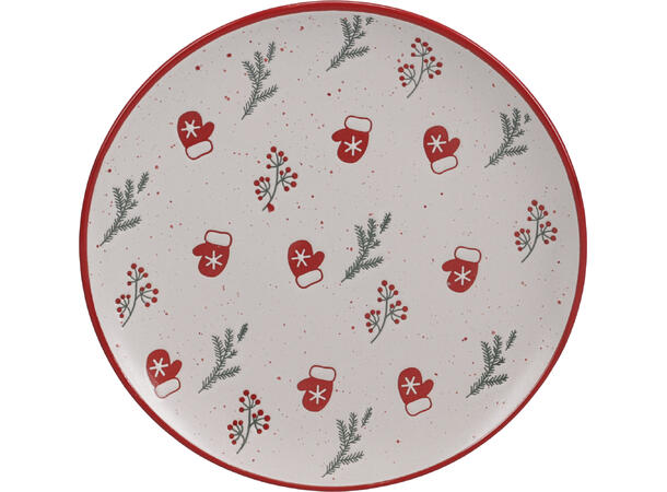 Tallerken Julekos keramikk 20cm 4ass Forpk 4stk  XMAS Juletre HOHO vott 