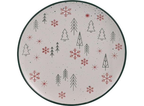 Tallerken Julekos keramikk 20cm 4ass Forpk 4stk  XMAS Juletre HOHO vott 