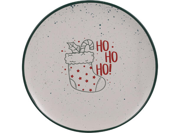 Tallerken Julekos keramikk 20cm 4ass Vekt: 470gram XMAS, Juletre, HOHO, vott 