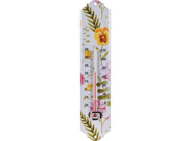 Termometer metall blomster 30x6,5cm 4ass Forpakning: 12stk 
