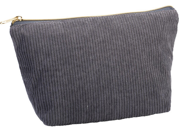 Toalettmappe kordfløyel 24x15x8cm 4ass Kordfløyel og gullfarget glidelås 