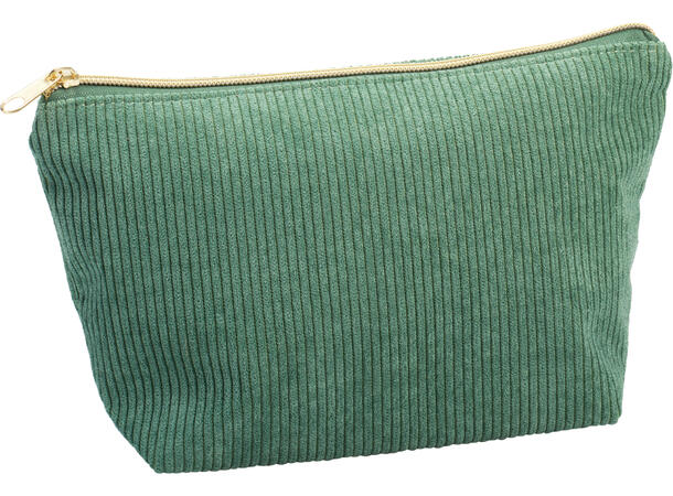 Toalettmappe kordfløyel 24x15x8cm 4ass Kordfløyel og gullfarget glidelås 