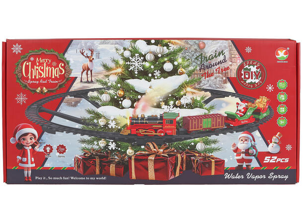 Togsett til jul tre m/lys, musikk, damp 52 deler 