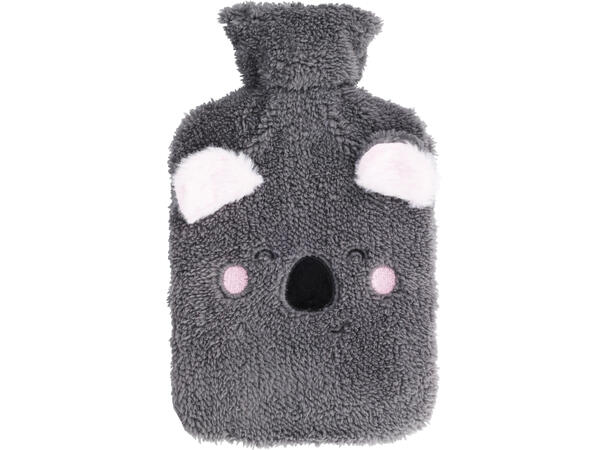 Varmeflaske barn teddy 1,75L 32cm 4ass Gummi med teddytrekk av akryl 
