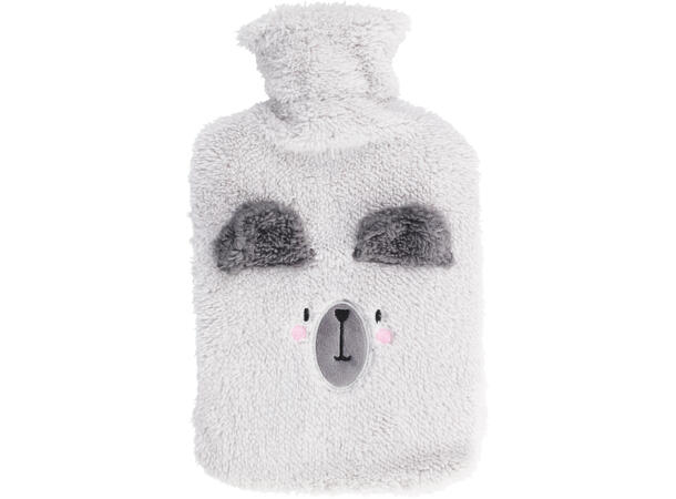 Varmeflaske barn teddy 1,75L 32cm 4ass Gummi med teddytrekk av akryl 