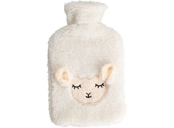 Varmeflaske barn teddy 1,75L 32cm 4ass Gummi med teddytrekk av akryl 
