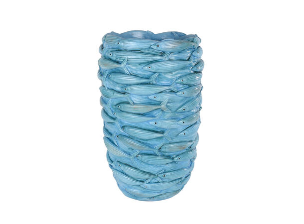 Vase fiskemotiv fiberglass 29x29x45cm 