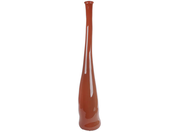 Vase glass høy shiny oransje 18x18x120cm Produsert i Spania 
