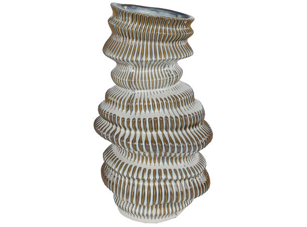 Vase krem/brun keramikk 16,5x16x28,7cm 