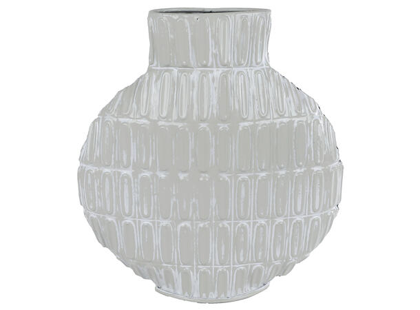 Vase metall mønstret krem 34x9,5x36,5cm 