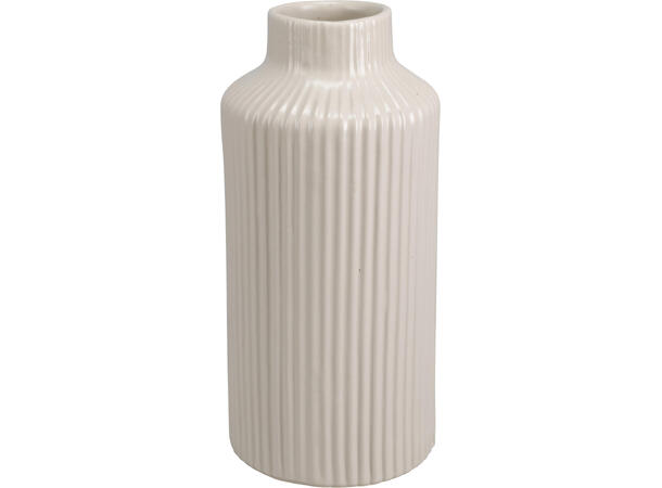 Vase stripet porselen 12x25cm 2ass 